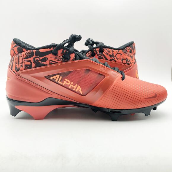 Nike Men Alpha Menace 4 Pro NRG Molded Football Cleat Size 8 Orange Black NWOB - Picture 4 of 11